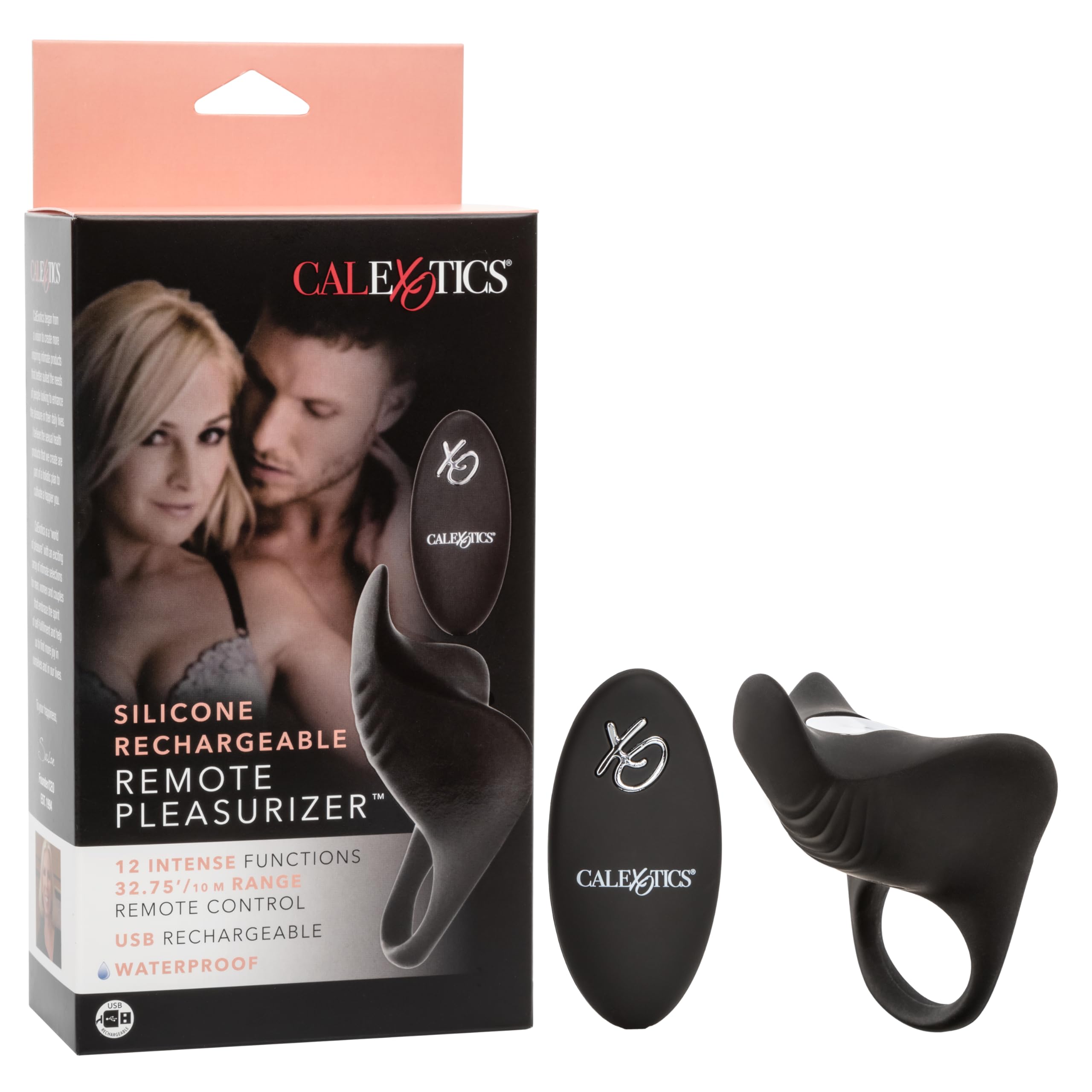 California Exotics Silicone USB Rechargeable Remote Control Pleasurizer Couples Cock Ring