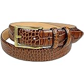 Adam Gold Men's Genuine Full-Grain Cowhide Leather Dress Belt 1-1/8"(30mm) Wide Polished Buckle