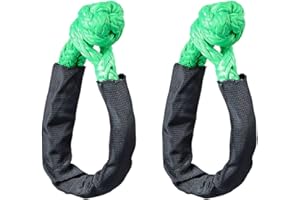Astra Depot 2 Pcs Synthetic Soft Shackle 1/2" x 22 Inch Plus (76,000lbs BS) Rope Shackle for Sailing SUV ATV Truck Off Road R