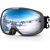 EXP VISION Ski Goggles for Men Women, OTG Snowboard Goggles with 100% UV Protection Anti Fog Lens Snow Goggles