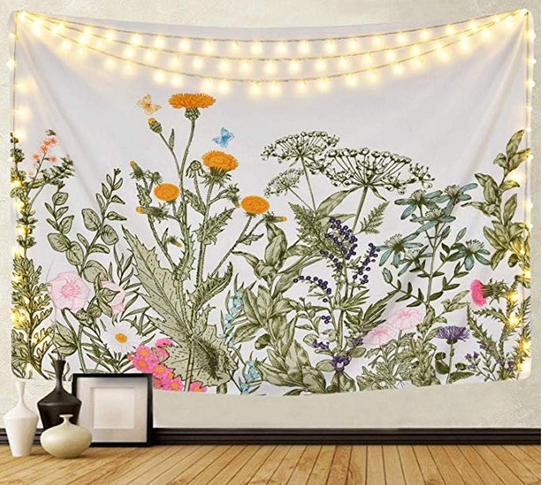 Jiamingyang Flower Elephant Print Wall Hanging Tapestry Bohemian Room Decor Bedding Rug (Small/59" X 51", Pattern 10)