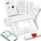 Labeer Portable Thermal Printer, Wireless Bluetooth Inkless Printer White | Supports Letter A4 A5 Paper, Mobile Printing for iPhone Android Laptop PC, Compact Printer for Travel Home Office Students