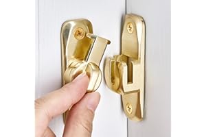 Wocoe 90/180 Degree Flip Barn Door Lock, Gold Heavy Duty Gate Latches Flip Latch Safety Door Bolt Latch Lock, Sliding barn Door Lock Gate Latch Lock Suitable for Garden, Bathroom, Garage