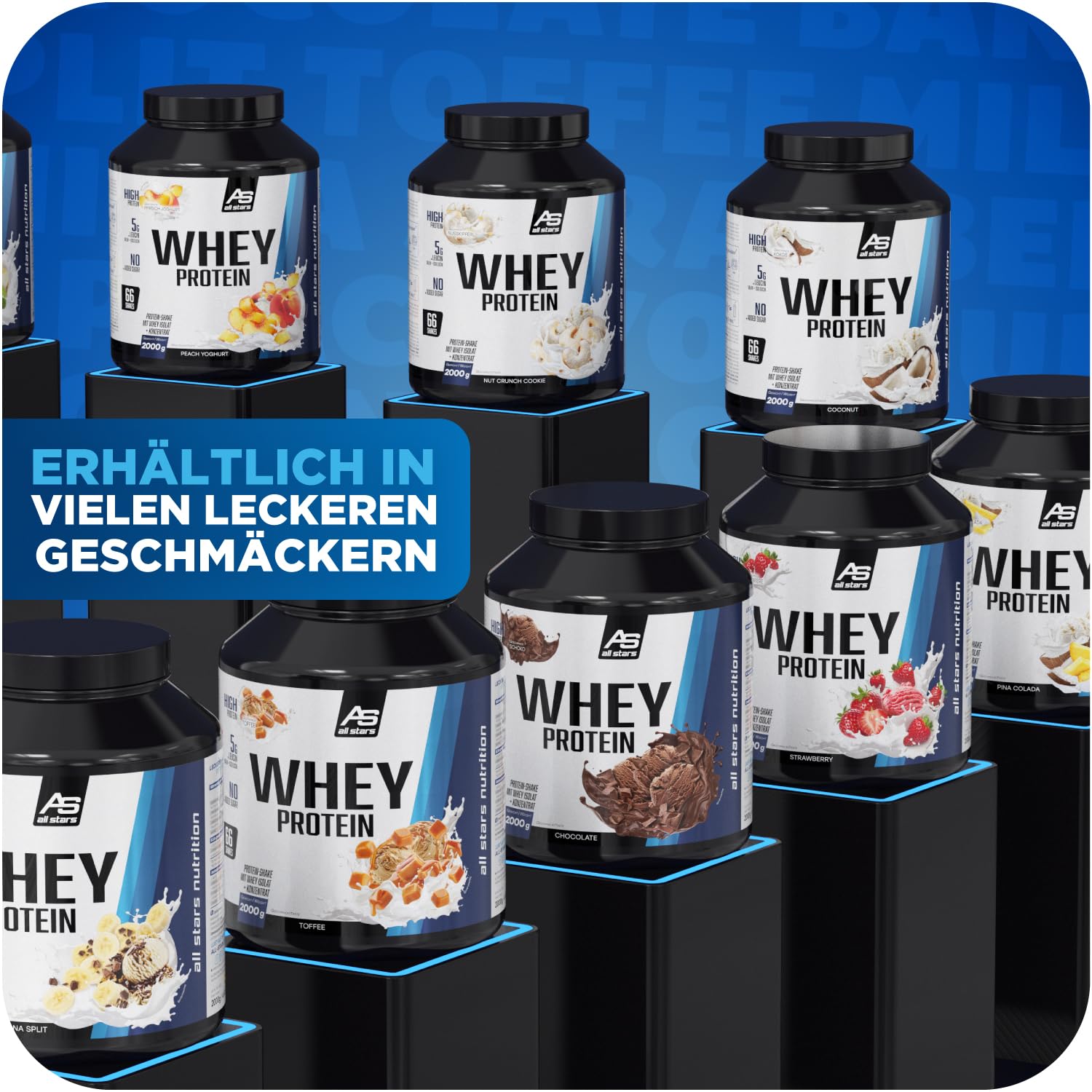 All Stars WHEY PROTEIN 2000g I Eiweiß-Pulver mit Whey-Konzentrat & Isolat I leckeres Low-Fat Powder I hochwertiges Protein-Pulver I cremiger Protein-Shake mit Chocolate Flavour 4