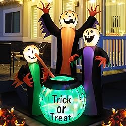 Tangkula 8 FT Inflatable Halloween Witches Holding