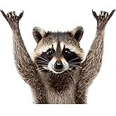 STICKY DUDE Rocking Raccoon Sticker, Funny Raccoon Cute Car Decal, 3 or 5 inches - Vinyl for Car, Yeti, Cooling Box, Waterproof Sticker, Decal Car Laptop Wall Window Bumper Sticker (3, 3in)