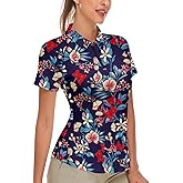 Soneven Women's Short Sleeve Golf Shirt Moisture Wicking Athletic Golf Polo Shirts Tennis Shirts Dry Fit