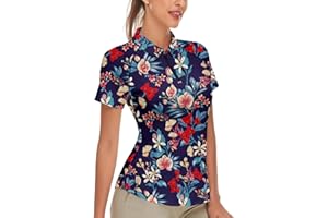Soneven Women's Short Sleeve Golf Shirt Moisture Wicking Athletic Golf Polo Shirts Tennis Shirts