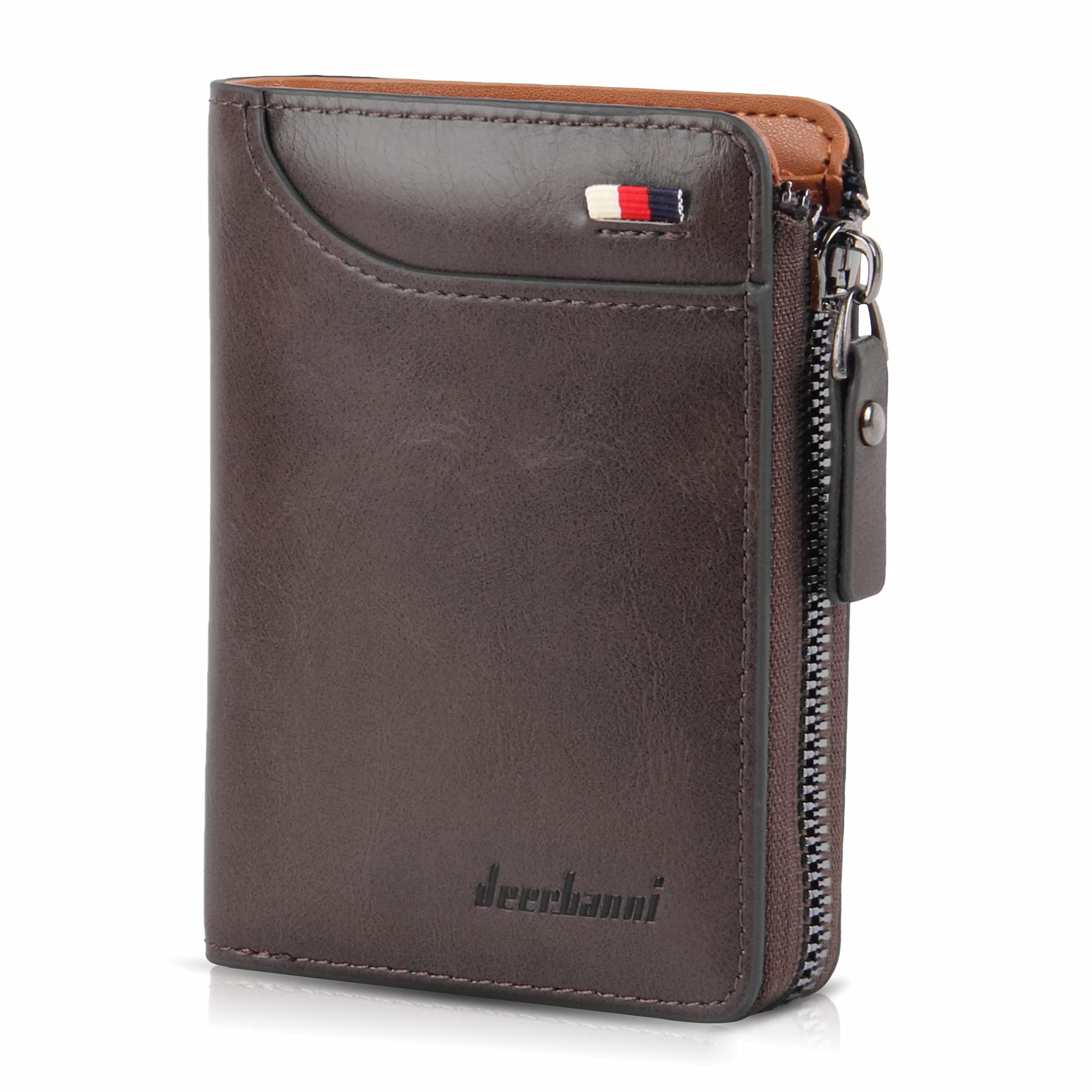 BWBIKE Mens Wallet RFID Blocking Leather Wallets Soft Slim Purse Multi-Card Credit Card Holder Anti-Theft Purse