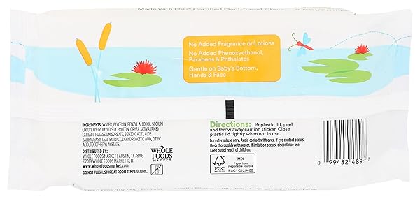 365 BY WHOLE FOODS MARKET, BABY TRAVEL WIPES, 56 COUNT
