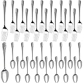 LECEHIVO 300 Pcs Forks and Spoons Silverware Set 7.1 Inch 150 Forks 150 Spoons Stainless Steel Fork and Spoon Set for Home Restaurant Kitchen Dishwasher Supplies