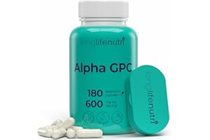 LONGLIFENUTRI Alpha GPC Choline Supplement 600mg – 180 Vegetarian Capsules, High Purity Nootropic for Daily Energy, 3-Month Supply, Acetylcholine Source for Cognitive & Mental Clarity, GMP Certified, Made in USA