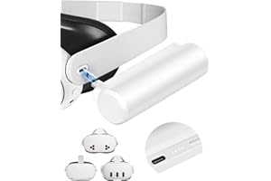 Colelulu Battery Pack for Meta Quest 3S, Quest 3 and Oculus Quest 2, 3400mAh Portable Charger Accessories fit VR Quest 3S/3/2 Original Strap, Lightweight Charging Extend Extra 1-2H Playtime (White)