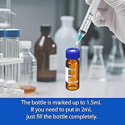 HXymxkeqi 2 mL Amber Autosampler Vials 100 Pack