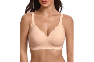 Avidlove Wireless Seamless Bras for Women Full Coverage Supportive Bras Scalloped Jacquard Everday Bras