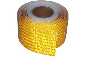 tuyrchu Yellow Reflective Tape 4 inch X 66 FT for Cars, Waterproof High Visibility Warning Safety Adhesive Tape, Outdoor Reflective Stickers
