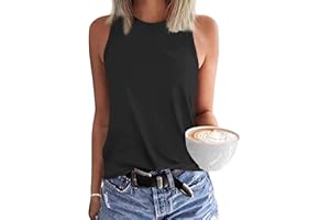 WNEEDU Womens Summer Tank Tops Sleeveless Crewneck Loose Fit Basic Cami 2026 New Casual Shirt