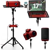 Projector Stand Tripod, Tall Floor Stand, Adjustable Height 27" to 62" | Universal stand for laptop, camera, light, DJ racks, ball-joint, easy setup, lightweight, steady, portable, multifunctional