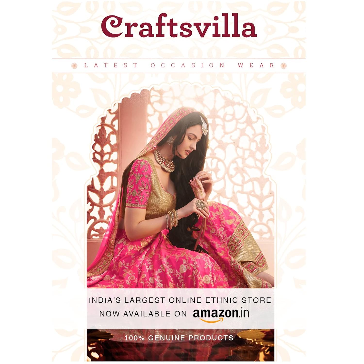 craftsvilla women's chiffon zari embroidery saree with blouse piece