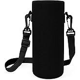 Linkidea Water Bottle Carrier with Strap Compatible with Simple Modern Summit Collection 40oz, Hydro Flask Wide Mouth, Waterbottle Sling Bag Holder with Shoulder Strap (Black)