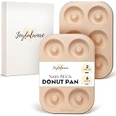 Joyfulware Donut Pan for Baking - Set of 2 Non-stick Donut Pans - Carbon Steel Doughnut Pan - 6 Cavity Full-Sized Donut Molds