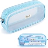 KALIDI Clear Large Pencil Case Bag Makeup Pouch 23cm 60g School Office