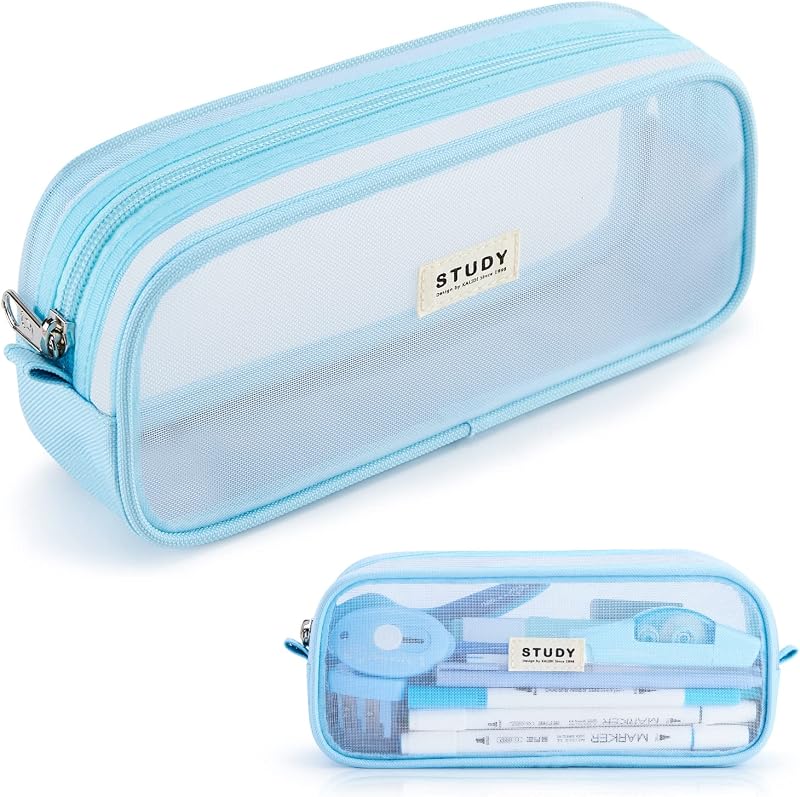 KALIDI Clear Large Pencil Case Bag Makeup Pouch 23cm 60g School Office