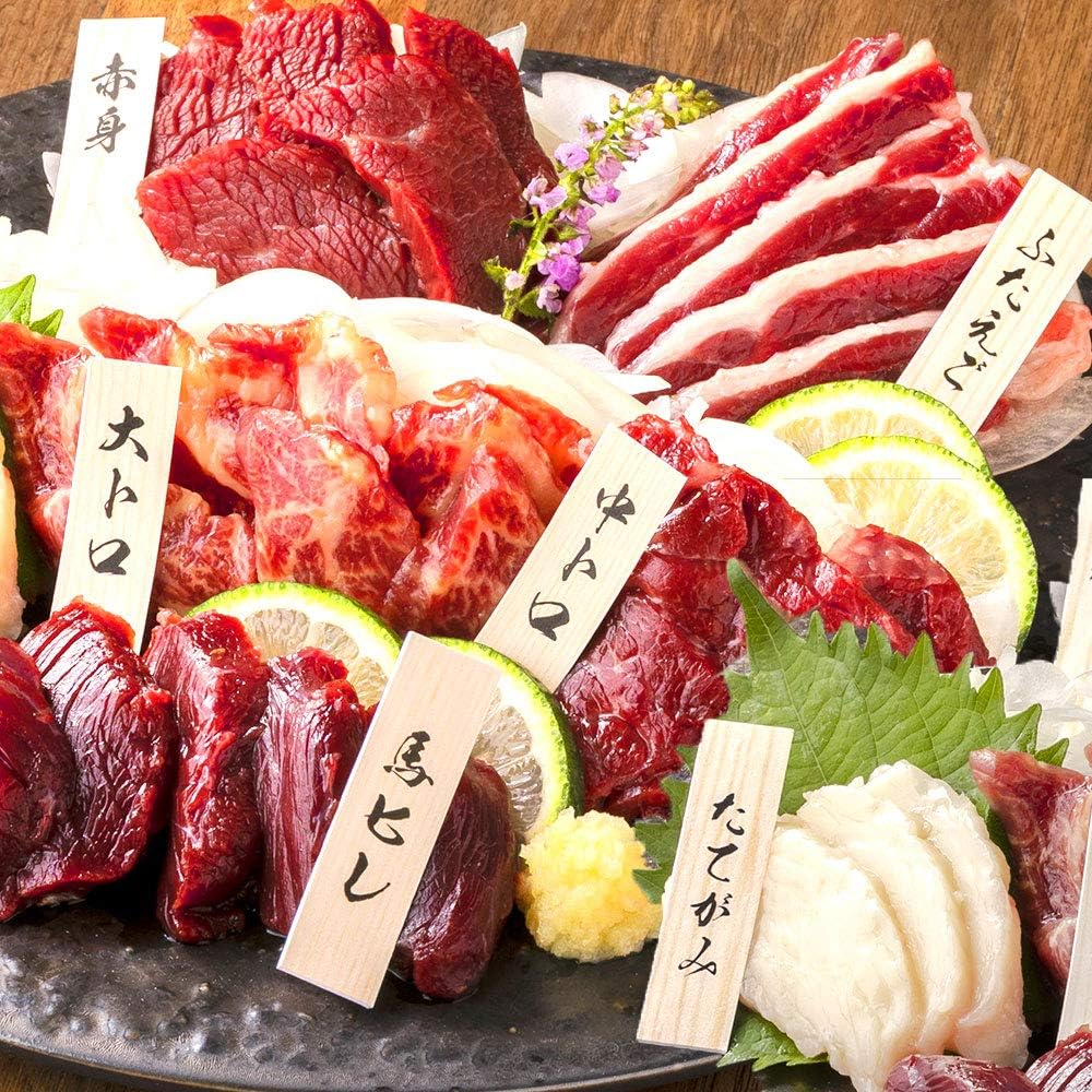 Amazon 馬刺し翔セット 馬刺し 国産 熊本産 赤身 霜降り 中トロ 大トロ ふたえご ヒレ たてがみ 小分け 9 人前 6 種 50g 9 パック 熊本馬刺しドットコム 馬肉 通販
