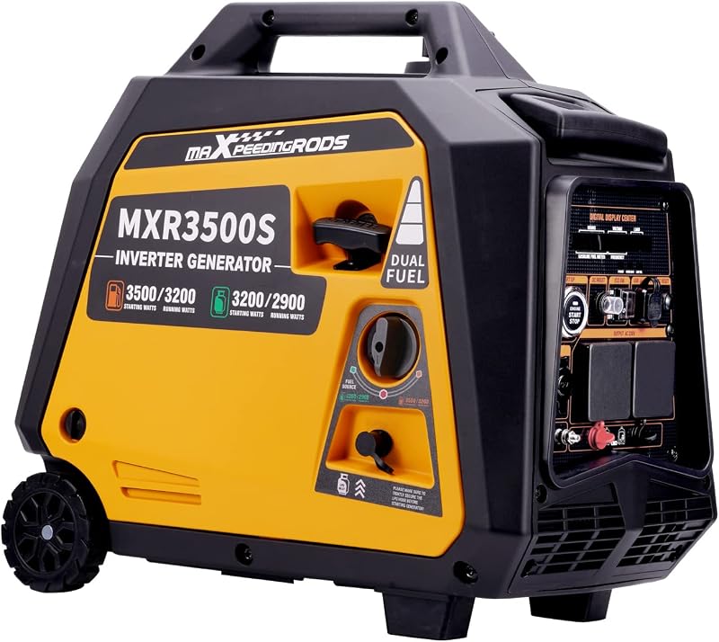 maXpeedingrods 3500W Dual Fuel Inverter Generator 4-Stroke Electric Start