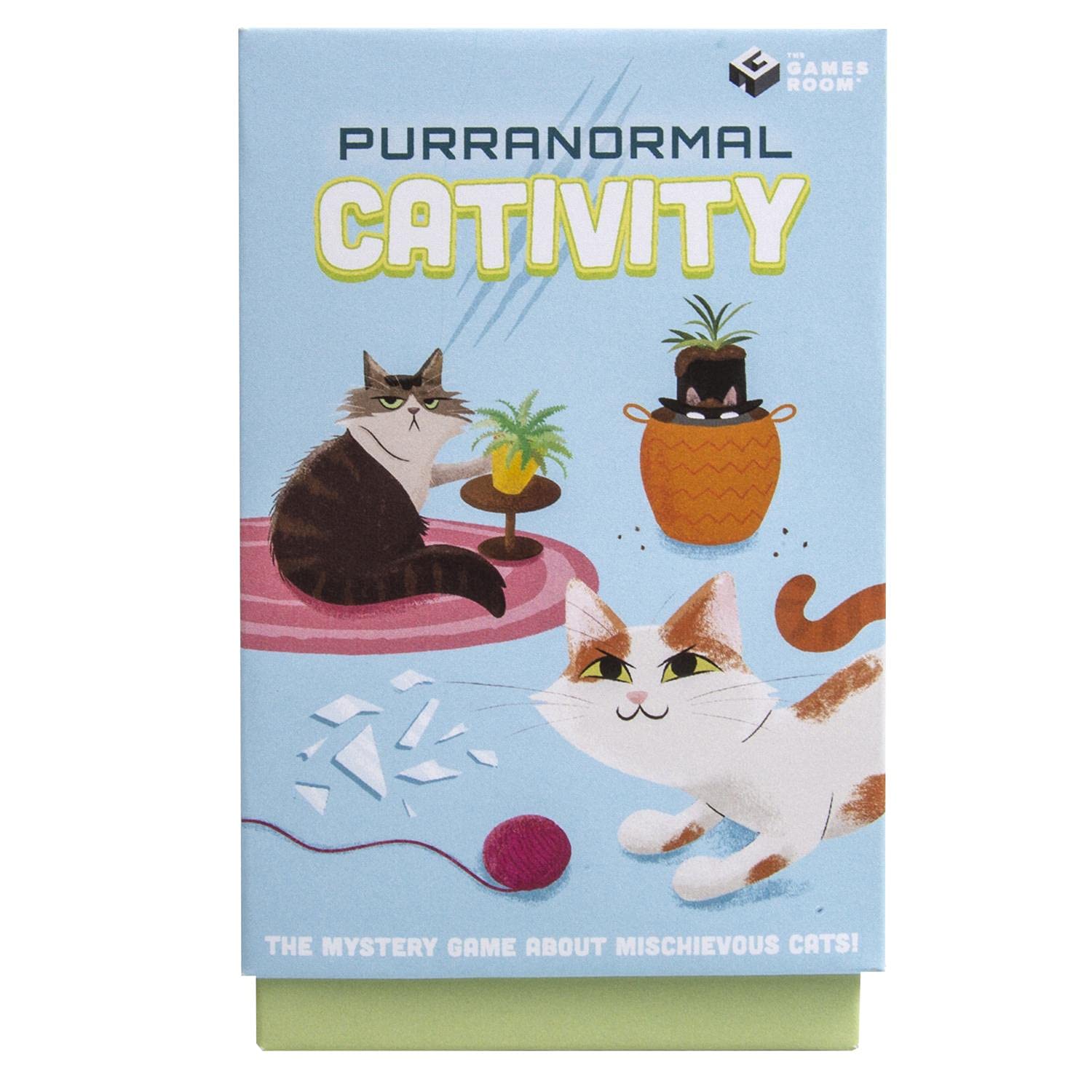 Fizz Creations Purranormal Cativity Mystery Game for Family and Friends. Cluedo Style Game With A Feline Twist! Includes 36 Cards, 4 Pencils & 100 Clue Sheets. For 3 to 6 players. Fun Travel Games.