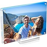 laapee 8x10 Acrylic Picture Frame with Magnetic, Clear Diploma Degree Frame with Base, Lucite Transparent Photo Frame for Tabletop Display with Exquisite Package