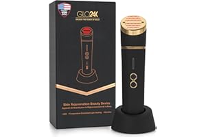 GLO24K UNLEASH THE POWER OF GOLD GLO24K Beauty Device for the Face. Based on Triple Action L E D, Thermal, and Vibration Technologies.