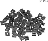 sourcing map 60Pcs 8 Pin DIP IC Chip Socket Adapter 2.54mm Pitch Soldering Flat view 3
