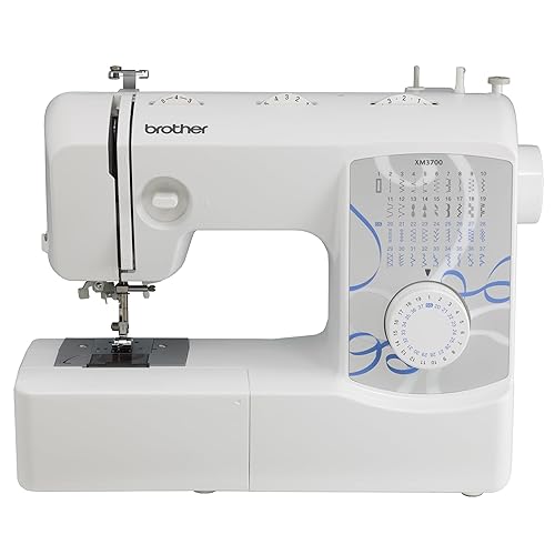 Brother XM3700 Machine, 37 Built-in Stitches, 5 Included Sewing Feet, 17.5 x 7.6 x 14.25 inches, White