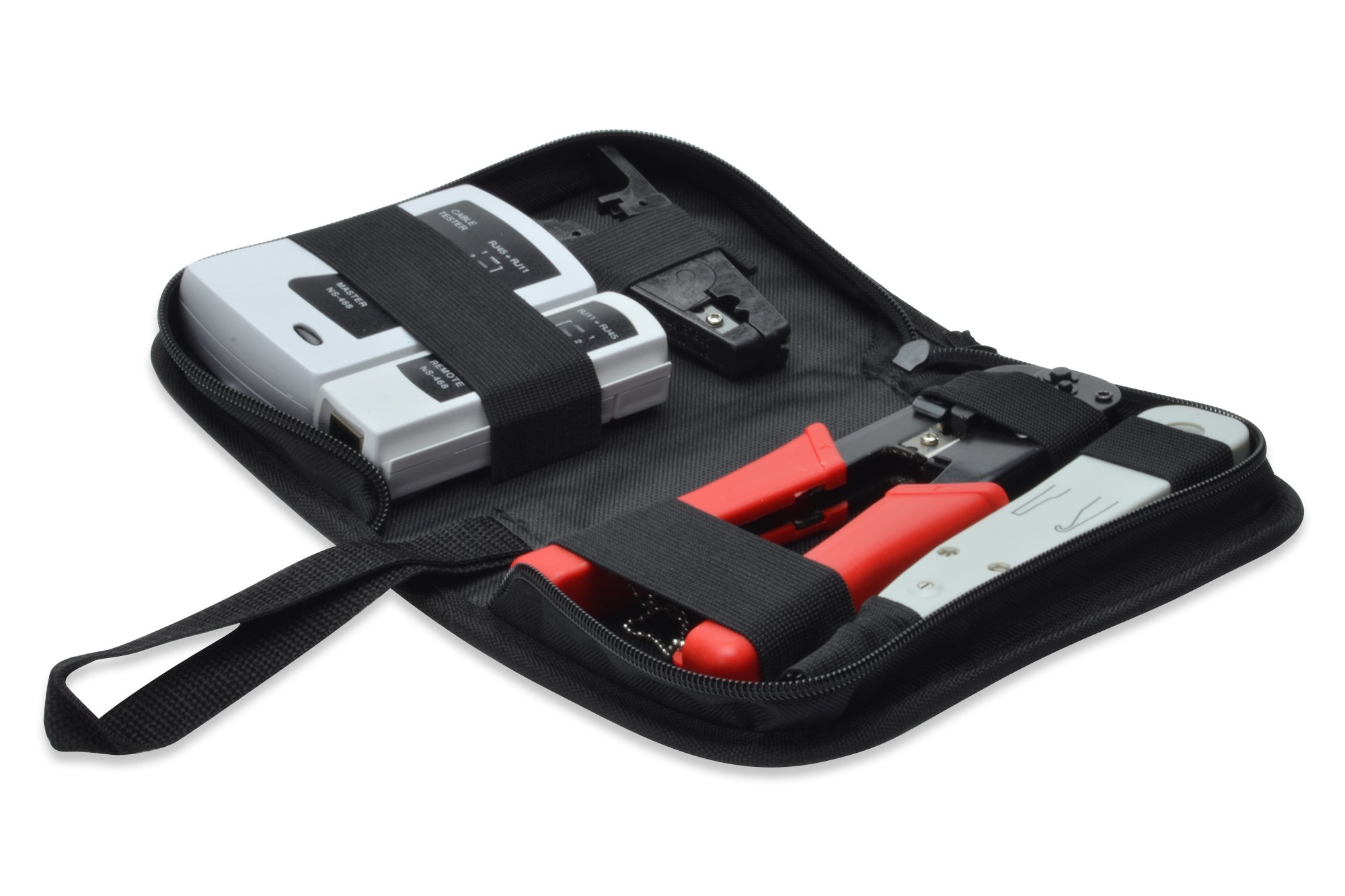 DIGITUS LAN Network Tool Set - Network Tester - Crimp Pliers - Cutting & Stripping Tool - LSA Insertion Tool — image 1