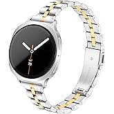 Melyis Slim Metal Band Fits for Samsung Galaxy Watch Band 8 40mm 44mm/Galaxy Watch 8 Classic 46mm, Stainless Steel Galaxy 8 Watch Bands for Women, Thin Bands for Samsung Watch 8 Bands-Sliver&Gold