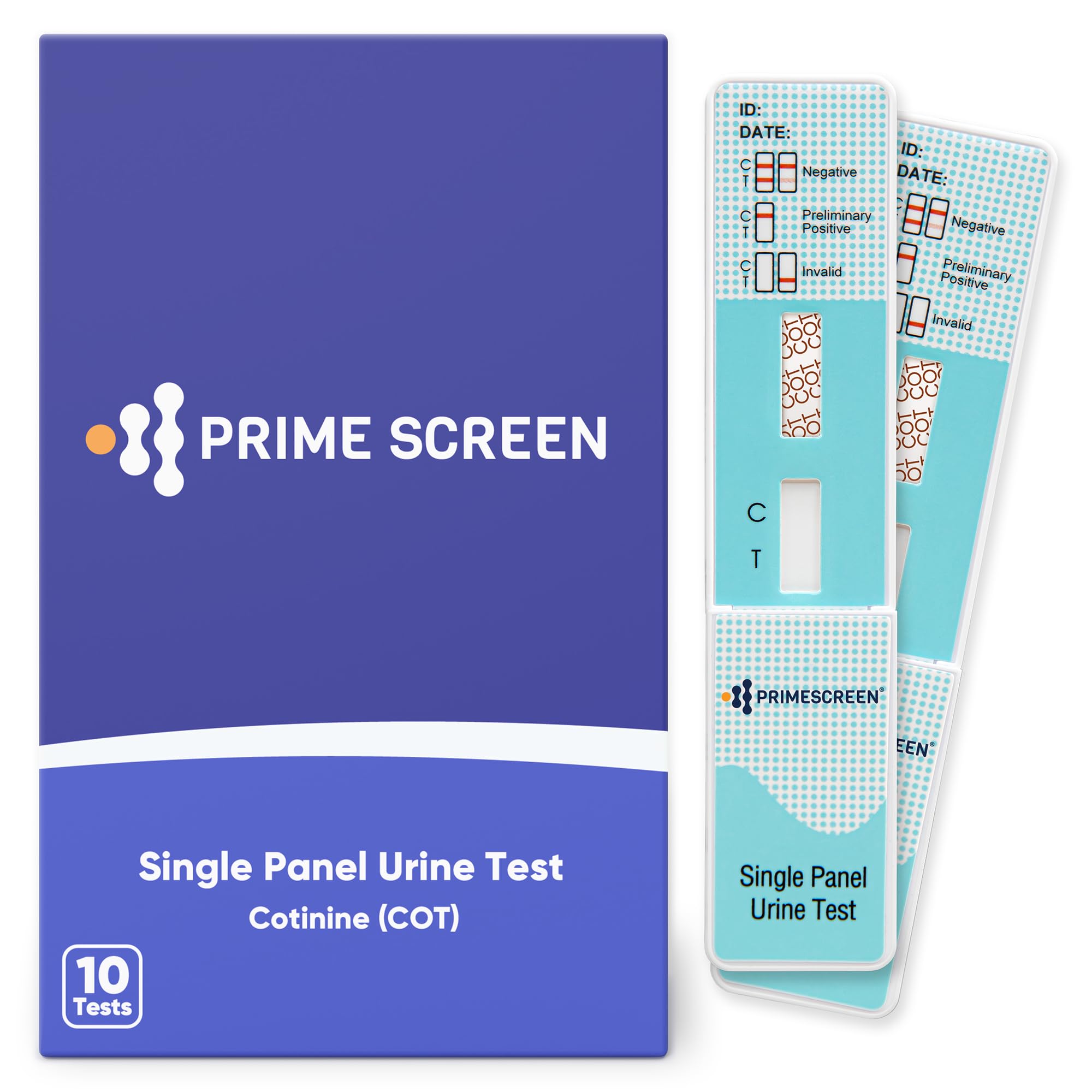 Prime Screen [10 Pack] Nicotine Tobacco Cotinine Urine Test Kit Urine