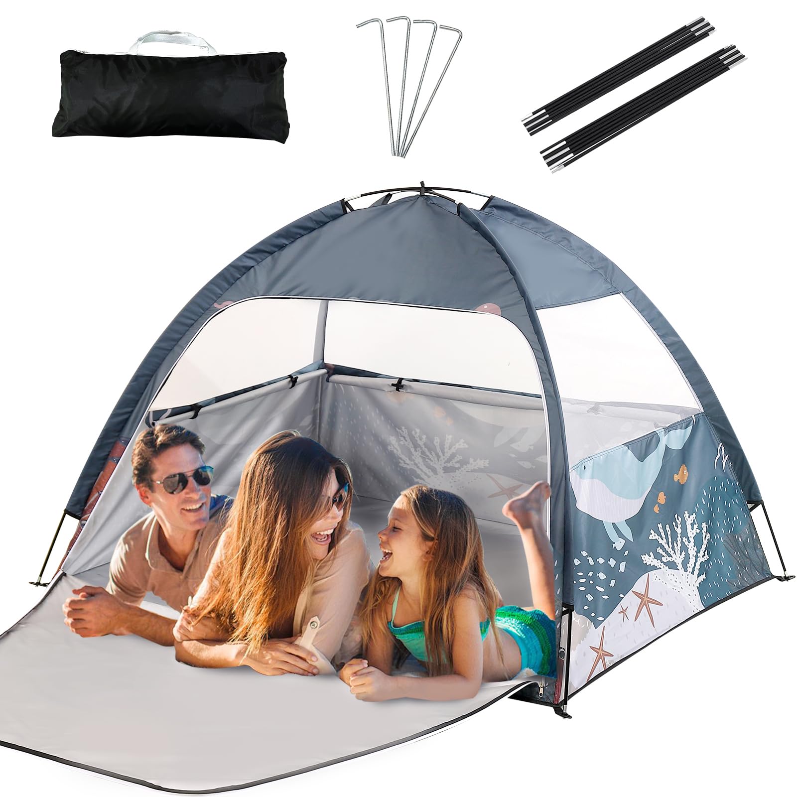 Baby Beach Tent Lightweight and Easy Set Up Kids Camping Tent Protection Sun Shelter Canopy for Infant and Toddlers Anti-UV Shade Tent for Outdoors