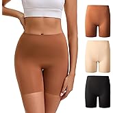 OEIOEI Women's Boyshorts Underwear High Waisted Seamless Boxer Briefs Panties 3-Pack