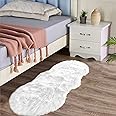 Latepis Faux Sheepskin Rug 2x4 Shag Rug Throw Rugs White Fur Rug Sheep Skin Rug Carpet Alfombras para Habitacion Furry Rug for Bedroom Cushion Home Décor, Sheepskin