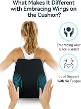 Travel Ease Ergonomic Lumbar Support Cushion Memory Foam Back Pillow Black view 2
