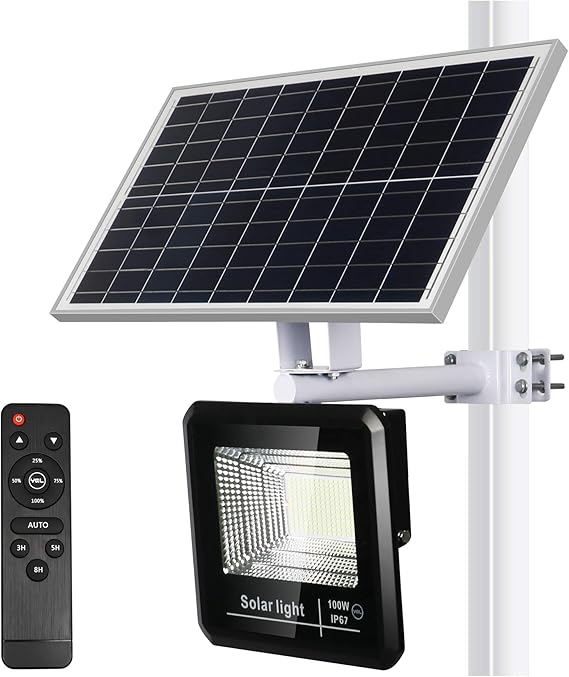 YQL 100W Outdoor LED Solar Street Security Flood Light IP67 Waterproof