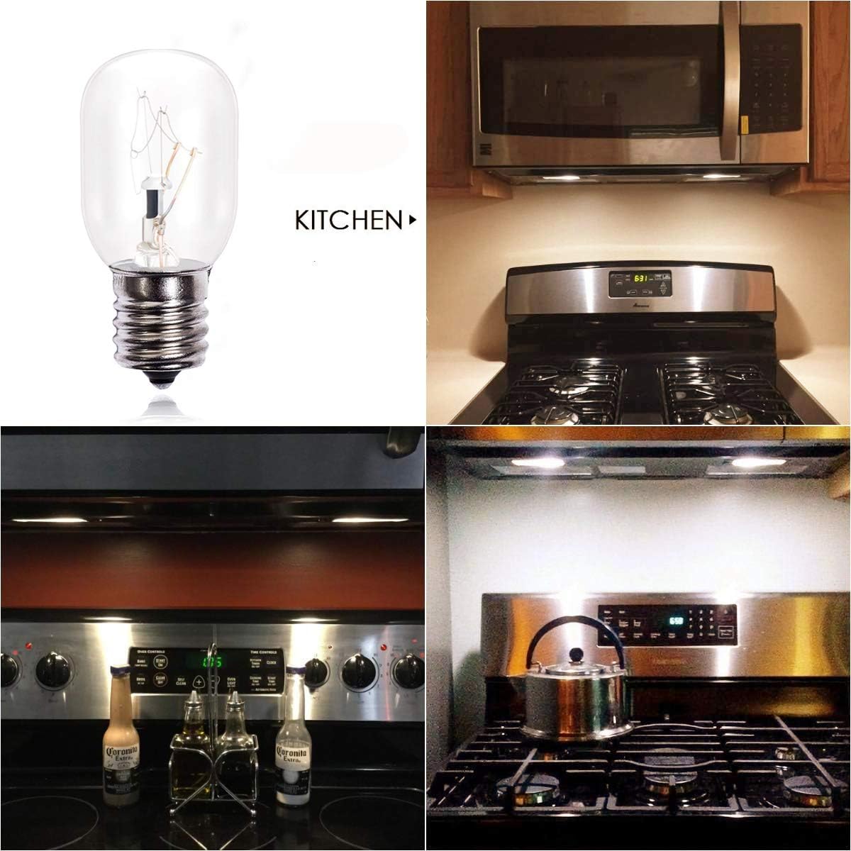 8206232A Microwave Light Bulb,125V 40W E17 Microwave Oven Replacement Parts,Exact Fit for Whirlpool Maytag Microwaves,High-Grade Materials with Durable Filaments,Ultra Durable,Pack of 6.: Home Improvement