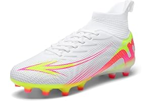 Up run Men's High Top Soccer Shoes FG Long Spikes Adult Football Shoes Lightweight Professional Athletic Training