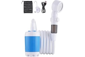 Subtoy Portable Shower for Camping, Rechargeable Camping Shower with 3 Spray Modes and Suction Cup, USB-C Outdoor Shower Pump