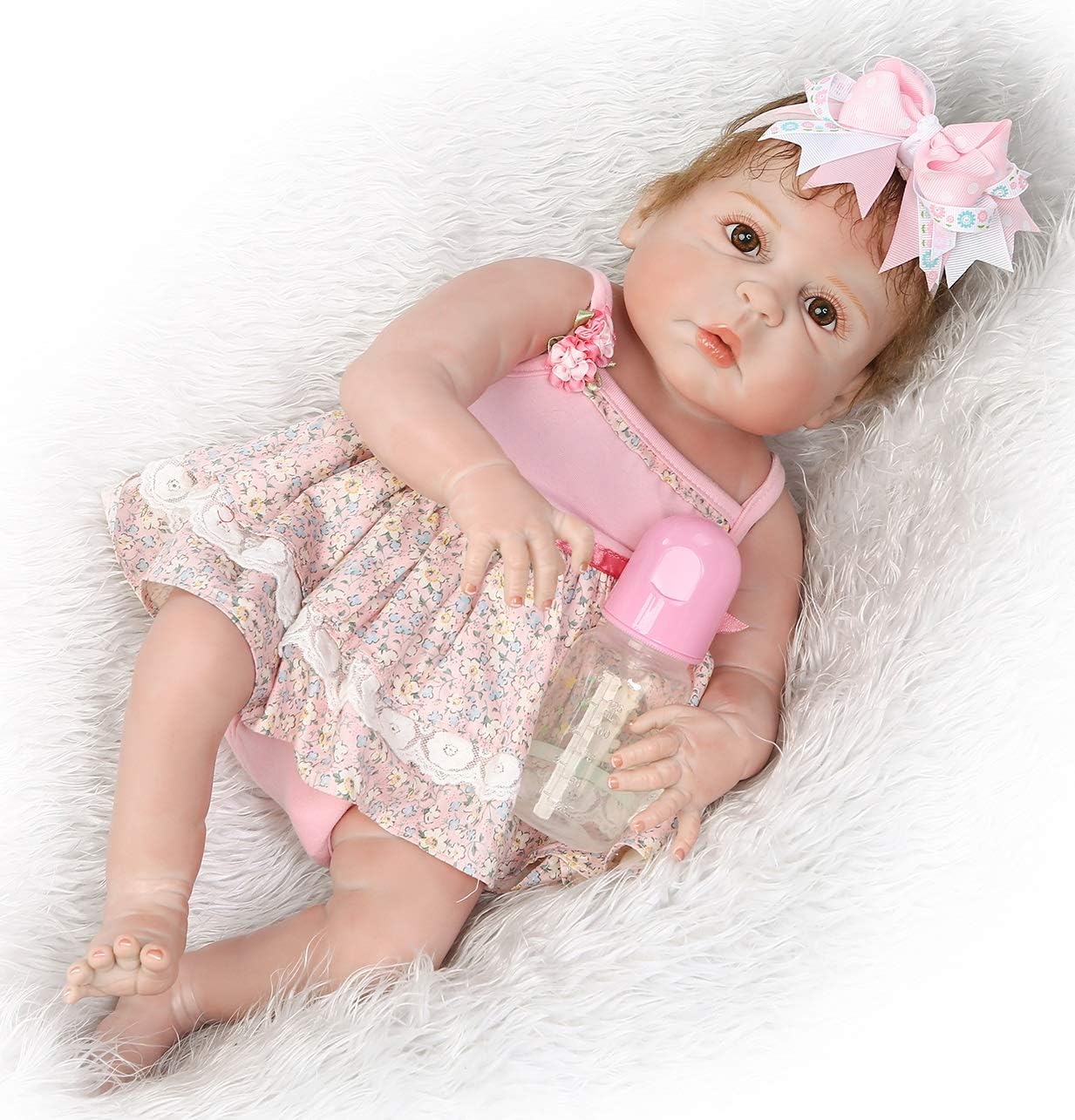 full body silicone baby girl eyes open