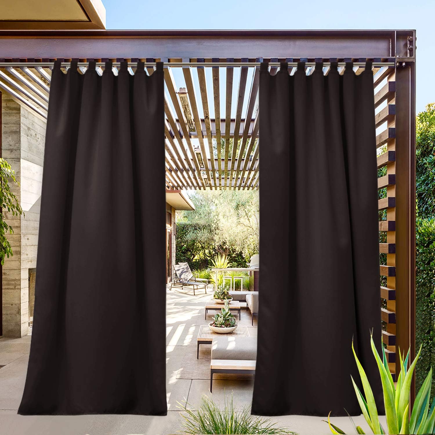 Amazon Com Nicetown Outdoor Curtain For Patio Waterproof Cabana