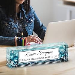 HETOOSHI Name Plate for Desk, Desk Double Sided