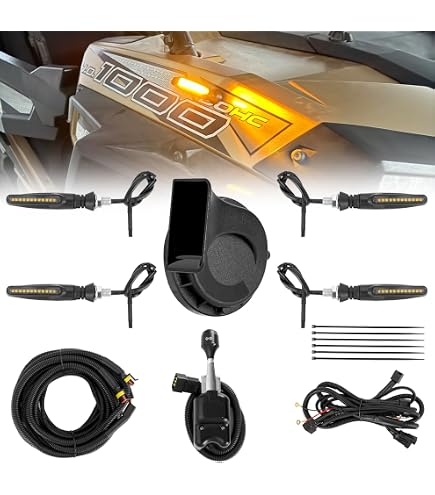 Roykaw UTV Turn Signal Kit With Horn - LED Blinker Street Legal Kit, Pre-Wired & Universal For Polaris, Can-Am, Kawasaki, CFMOTO, ATV/UTV