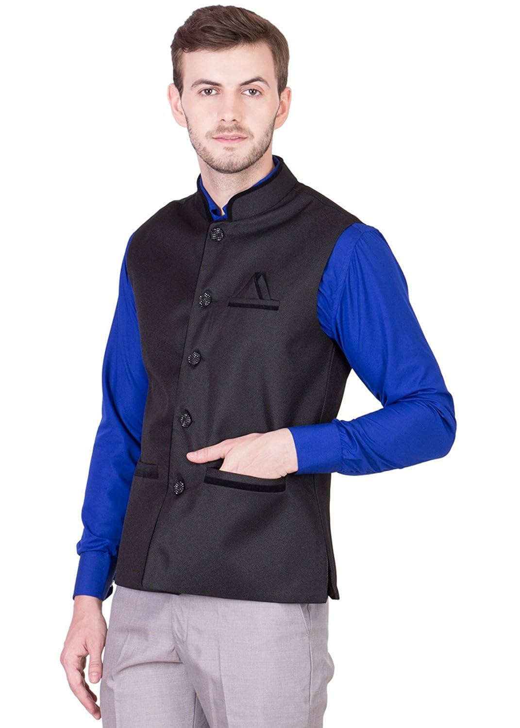 bis creations men's cotton jacket blue